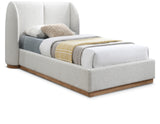 Jardin Cream Boucle Fabric Twin Bed JardinCream-T Meridian Furniture