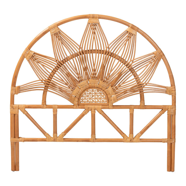 Bali & Pari Jasmine Handwoven Rattan Freestanding Headboard Boho Coastal Twin