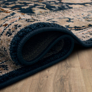 Karastan Rugs Zephyr Julienne Machine Woven Triexta Area Rug Majolica Blue 9' 6" x 12' 11"