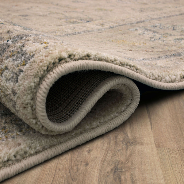 Karastan Rugs Zephyr Julienne Machine Woven Triexta Area Rug Oyster 9' 6" x 12' 11"