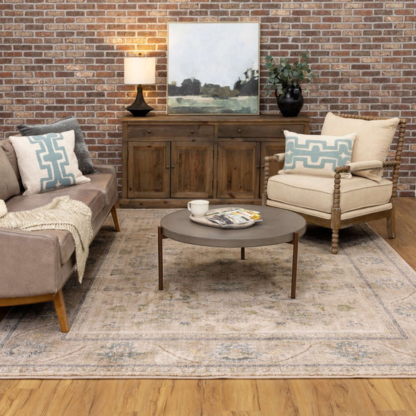 Karastan Rugs Zephyr Julienne Machine Woven Triexta Area Rug Oyster 8' x 10'