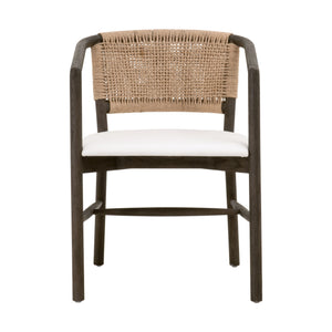 Essentials for Living Juxtaposition Accent Chair LiveSmart Peyton-Pearl, Matte Brown Oak, Jute Twine