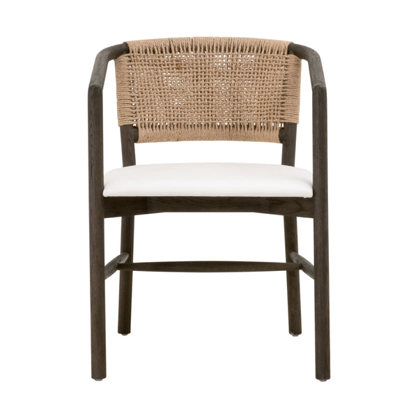 Essentials for Living Juxtaposition Accent Chair LiveSmart Peyton-Pearl, Matte Brown Oak, Jute Twine