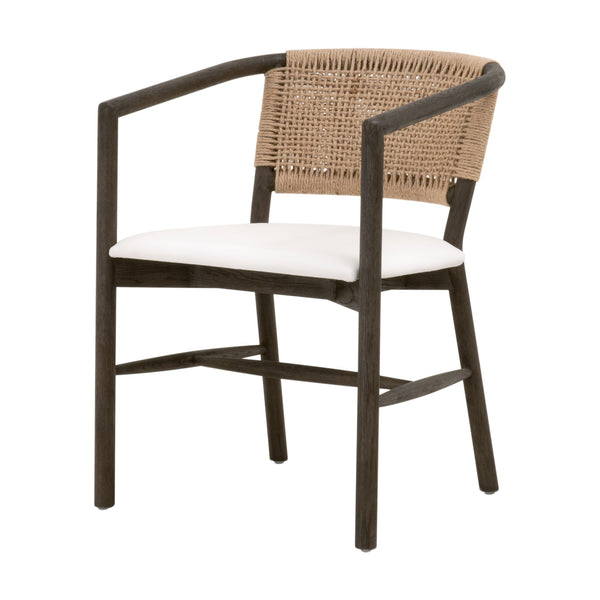 Essentials for Living Juxtaposition Accent Chair LiveSmart Peyton-Pearl, Matte Brown Oak, Jute Twine