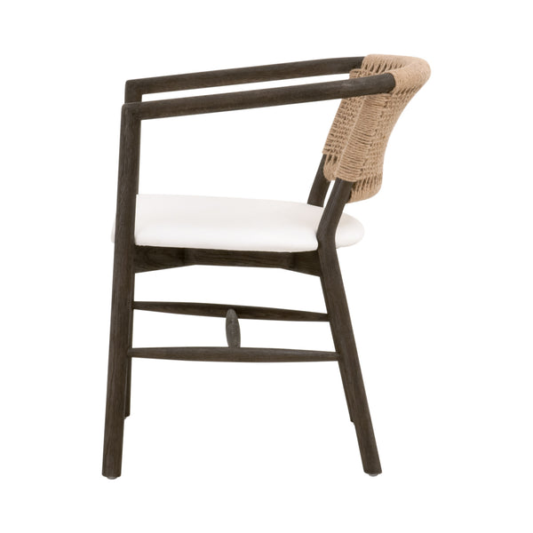 Essentials for Living Juxtaposition Accent Chair LiveSmart Peyton-Pearl, Matte Brown Oak, Jute Twine