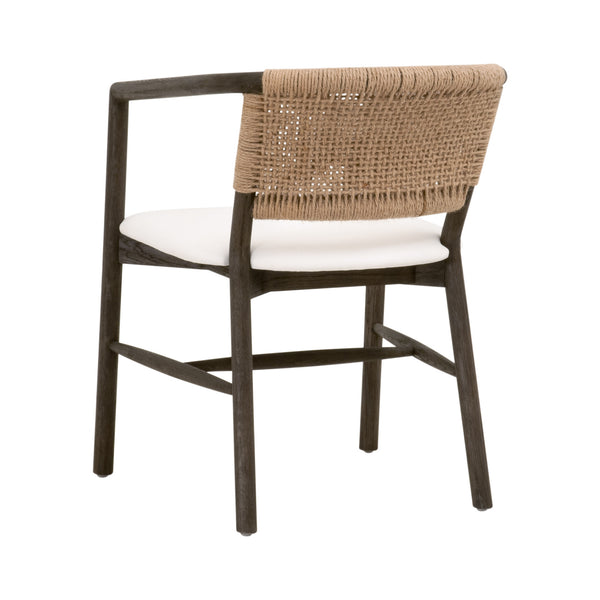 Essentials for Living Juxtaposition Accent Chair LiveSmart Peyton-Pearl, Matte Brown Oak, Jute Twine