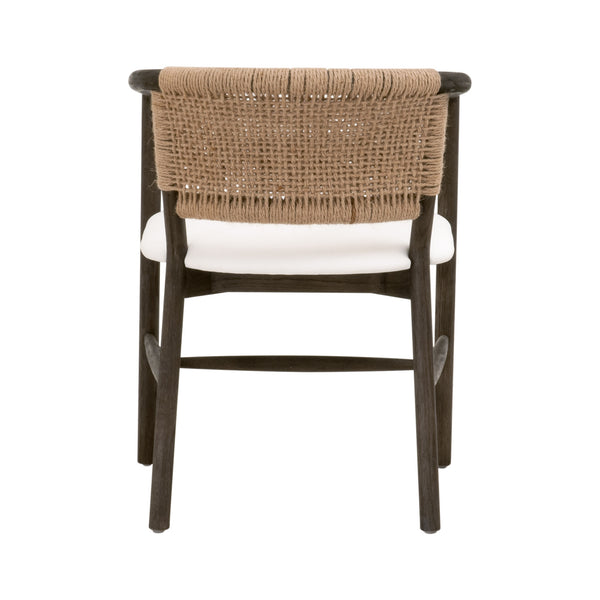 Essentials for Living Juxtaposition Accent Chair LiveSmart Peyton-Pearl, Matte Brown Oak, Jute Twine
