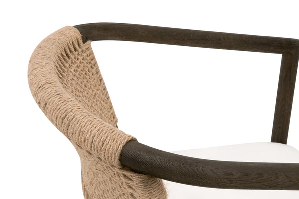 Essentials for Living Juxtaposition Accent Chair LiveSmart Peyton-Pearl, Matte Brown Oak, Jute Twine