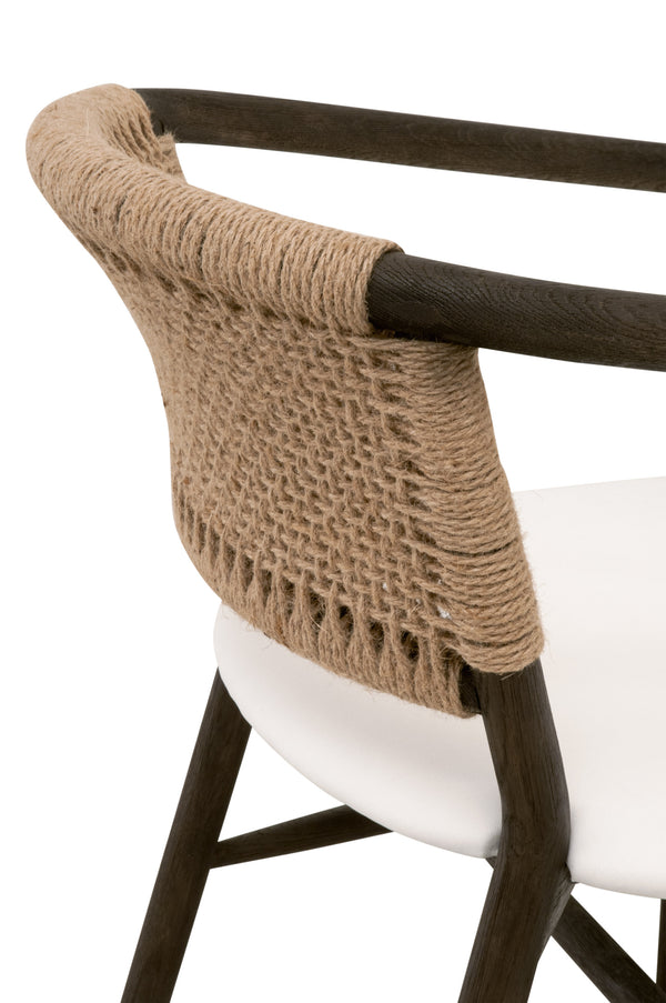 Essentials for Living Juxtaposition Accent Chair LiveSmart Peyton-Pearl, Matte Brown Oak, Jute Twine