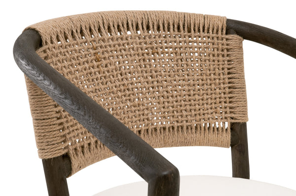 Essentials for Living Juxtaposition Accent Chair LiveSmart Peyton-Pearl, Matte Brown Oak, Jute Twine