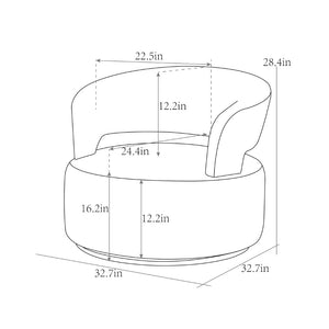 Pasargad Home Piagia Swivel Barrel Chair - Ultra-plush Silver Upholstery For Modern Comfort & Style Ivory Polyester Pzw-20087w