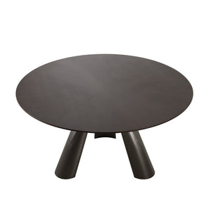 Pasargad Home Novara Round Dining Table - Modern Elegance For Sophisticated Dining Spaces D. Brown Mdf Plz-386dt-r