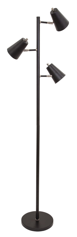 House Of Troy Kirby Led Adjustable Floor Lamp With Elegant Satin Nickel Accents For Modern Home Lighting Solutions Black Metal K130-blk