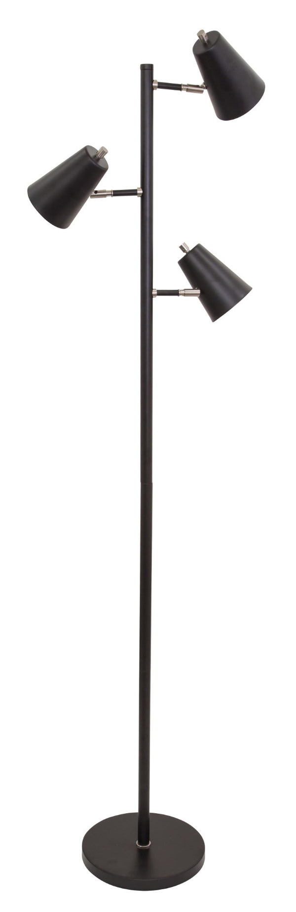 House Of Troy Kirby Led Adjustable Floor Lamp With Elegant Satin Nickel Accents For Modern Home Lighting Solutions Black Metal K130-blk