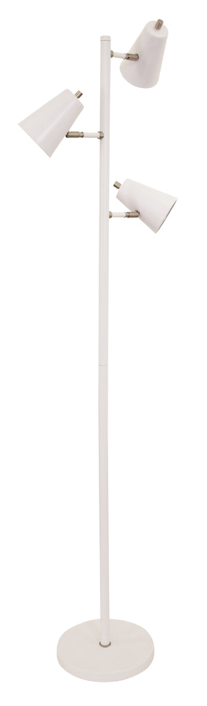 House Of Troy Kirby Led Adjustable Floor Lamp With Elegant Satin Nickel Accents For Modern Home Lighting Solutions White Metal K130-wt