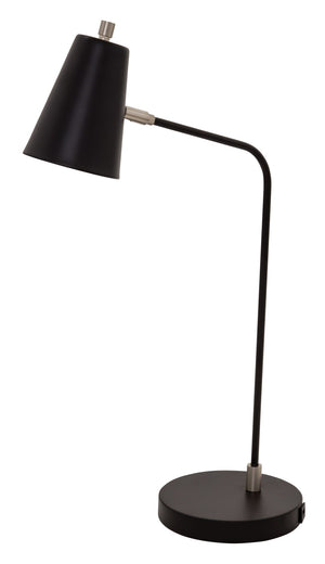 House Of Troy Kirby Led Task Lamp With Sleek Satin Nickel Accents And Convenient Usb Charging Port For Modern Spaces Black Metal K150-blk