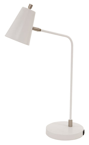 House Of Troy Kirby Led Task Lamp With Sleek Satin Nickel Accents And Convenient Usb Charging Port For Modern Spaces White Metal K150-wt