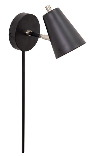 House Of Troy Kirby Led Wall Lamp With Satin Nickel Accents - Stylish Swivel Shade For Versatile Lighting Solutions Black Metal K175-blk