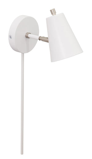 House Of Troy Kirby Led Wall Lamp With Satin Nickel Accents - Stylish Swivel Shade For Versatile Lighting Solutions White Metal K175-wt