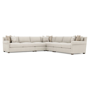 Bernhardt Bernhardt Barnes Five Piece Fabric Sectional Tailored Rolled Arm Transitional Sofa Set K2267