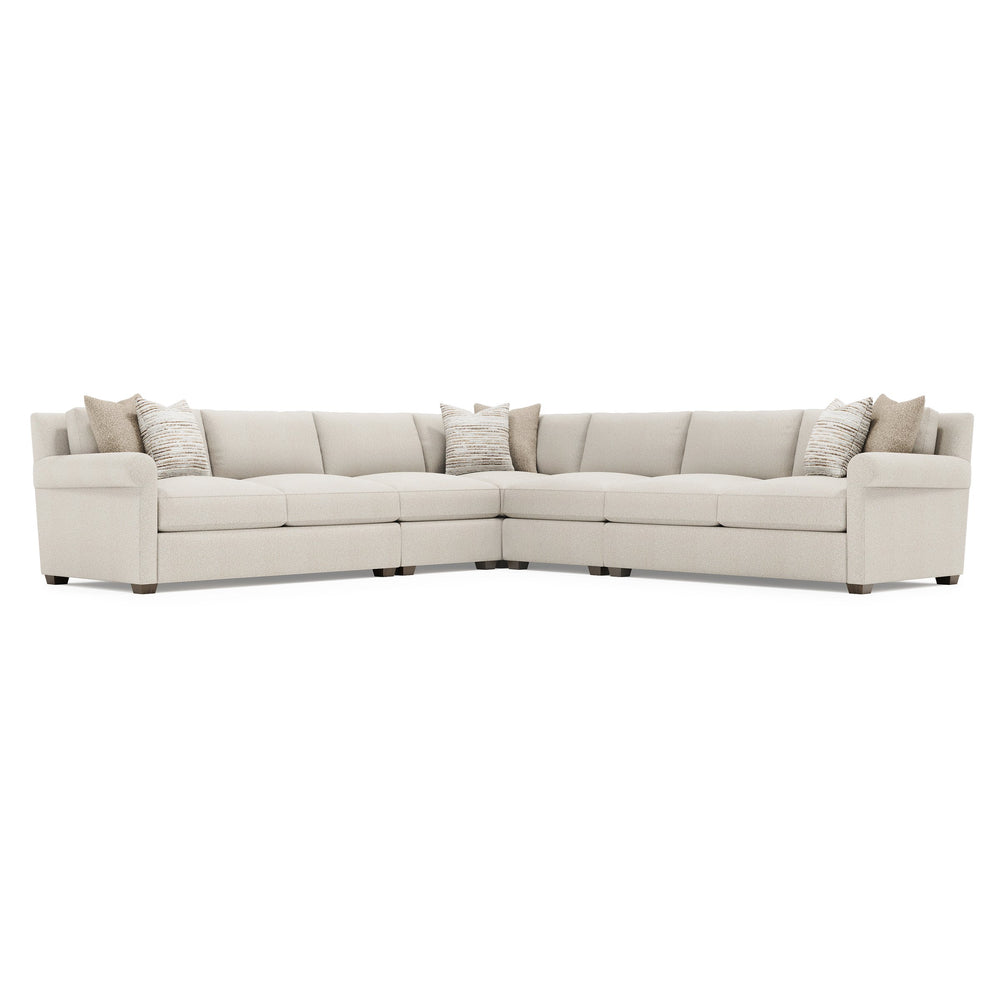 Bernhardt Bernhardt Barnes Five Piece Fabric Sectional Tailored Rolled Arm Transitional Sofa Set K2267