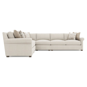 Bernhardt Barnes Five Piece Fabric Sectional Tailored Rolled Arm Transitional Sofa Set