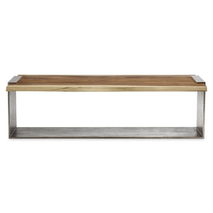 Bernhardt Arima Live Edge Suar Wood Table with Cast Aluminum Organic Industrial Accent
