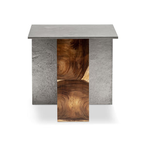 Bernhardt Bernhardt Arima Live Edge Suar Wood Table with Cast Aluminum Organic Industrial Accent Side Table K2329