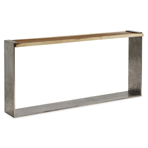 Bernhardt Arima Live Edge Suar Wood Table with Cast Aluminum Organic Industrial Accent