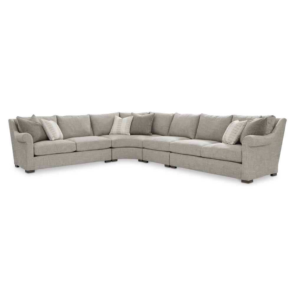 Bernhardt Bernhardt Keirnan Transitional Fabric Sectional with Rolled Arms and Knife Edge Cushions K2450
