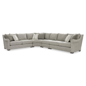 Bernhardt Bernhardt Keirnan Transitional Fabric Sectional with Rolled Arms and Knife Edge Cushions K2450