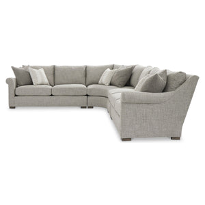Bernhardt Keirnan Transitional Fabric Sectional with Rolled Arms and Knife Edge Cushions
