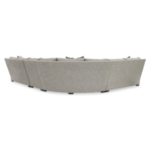 Bernhardt Keirnan Transitional Fabric Sectional with Rolled Arms and Knife Edge Cushions