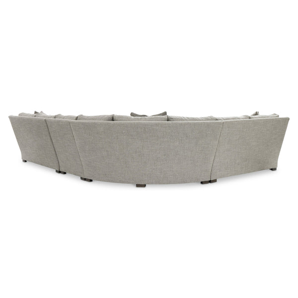 Bernhardt Keirnan Transitional Fabric Sectional with Rolled Arms and Knife Edge Cushions
