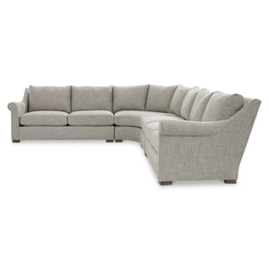 Bernhardt Keirnan Transitional Fabric Sectional with Rolled Arms and Knife Edge Cushions