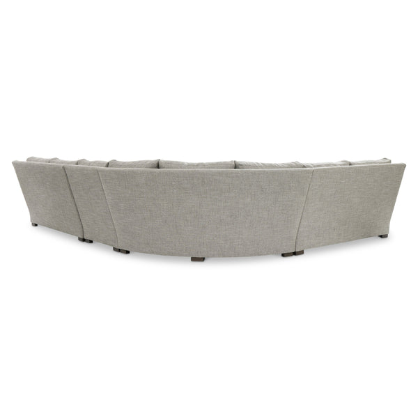 Bernhardt Keirnan Transitional Fabric Sectional with Rolled Arms and Knife Edge Cushions