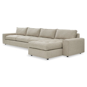 Bernhardt Nest Fabric Sectional with Down Cushions and Flanged Tailoring for Modern Living