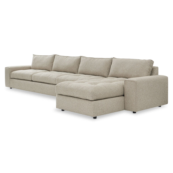 Bernhardt Nest Fabric Sectional with Down Cushions and Flanged Tailoring for Modern Living