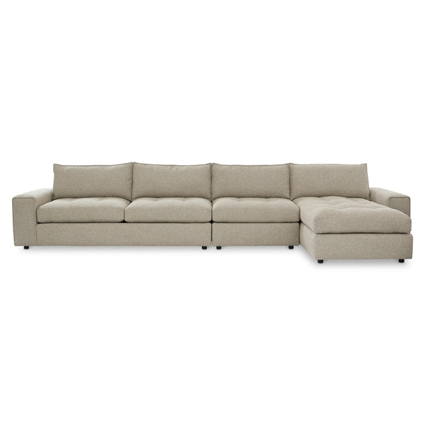 Bernhardt Nest Fabric Sectional with Down Cushions and Flanged Tailoring for Modern Living