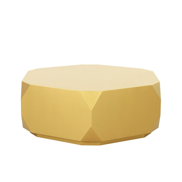 Pasargad Home Selva Coffee Table – Luxurious Gold Geometric Design For Modern Living Spaces Gold Wood Finish Plz-226c