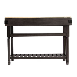 Safavieh Waysmere Butcher Block Kitchen Island With Open Shelving And Powder Coated Iron Accents KA1012561
