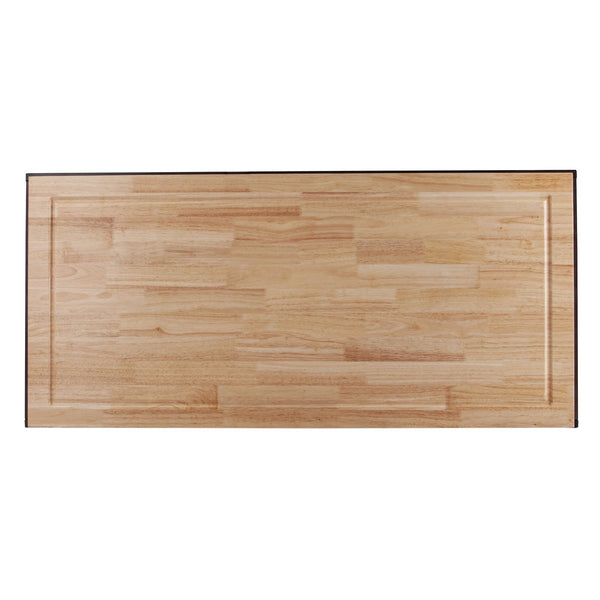 Safavieh Waysmere Butcher Block Kitchen Island With Open Shelving And Powder Coated Iron Accents KA1012561