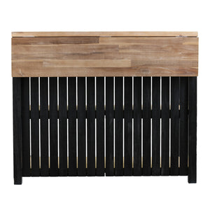 Safavieh Berinsly Solid Acacia Kitchen Island With Expandable Top Two Drawers Open Shelving KA1012761