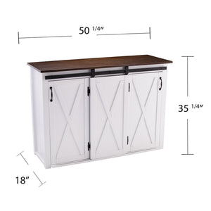 Safavieh Leshire Farmhouse Kitchen Island With Sliding Barn Door Mdf Birch Prep Station BROWN KA1068861