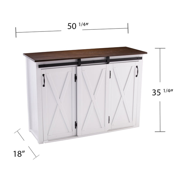 Safavieh Leshire Farmhouse Kitchen Island With Sliding Barn Door Mdf Birch Prep Station BROWN KA1068861
