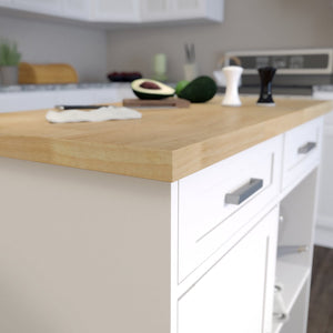 Safavieh Warkin Rolling Kitchen Island With Wine Storage Stemware Racks And Rubberwood Prep Surface KA1133961
