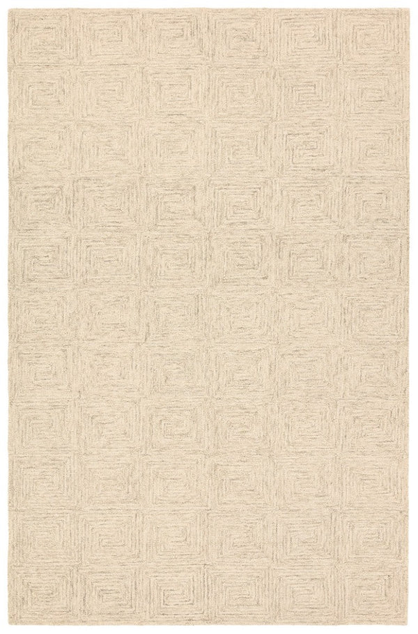 Jaipur Living Jaipur Aleric Hand-Tufted Wool Area Rug 12'X15' — Modern Tan/Beige Concentric Rectangles, Plush RUG166135