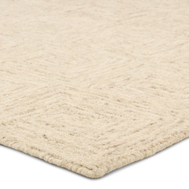 Jaipur Living Jaipur Aleric Hand-Tufted Wool Area Rug 12'X15' — Modern Tan/Beige Concentric Rectangles, Plush RUG166135