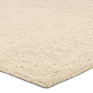 Jaipur Living Jaipur Aleric Hand-Tufted Wool Area Rug 12'X15' — Modern Tan/Beige Concentric Rectangles, Plush RUG166135