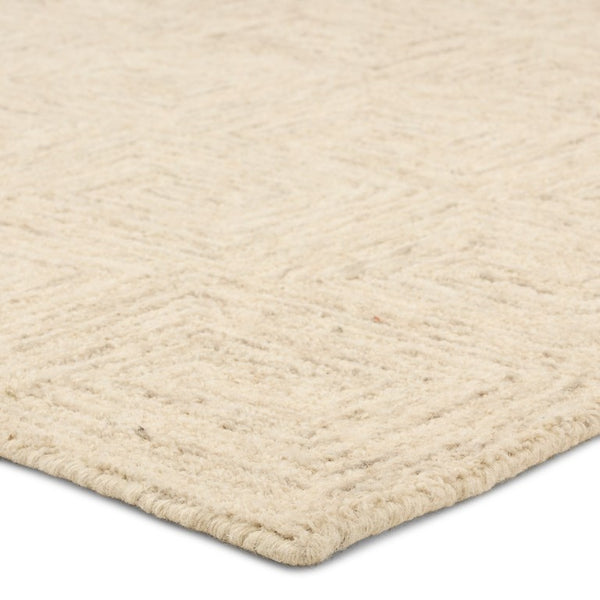 Jaipur Living Jaipur Aleric Hand-Tufted Wool Area Rug 12'X15' — Modern Tan/Beige Concentric Rectangles, Plush RUG166135